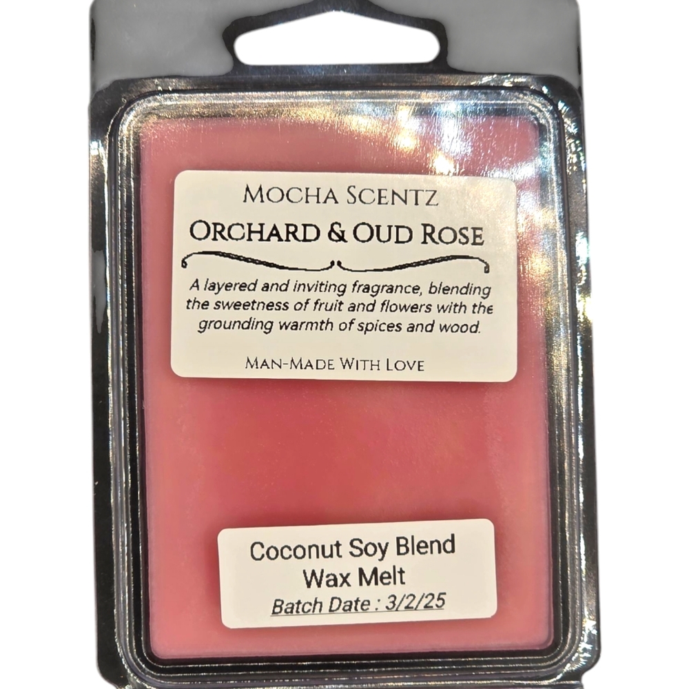 Handmade 2oz Orchard & Oud Rose Coconut/Soy Wax Melt - Pink - Picture 2 of 2